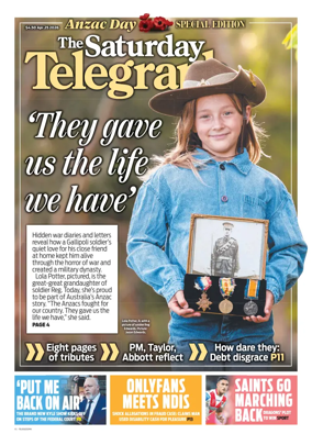 Cover of The Daily Telegraph (Sydney)