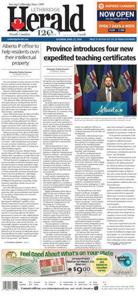 Cover of Lethbridge Herald