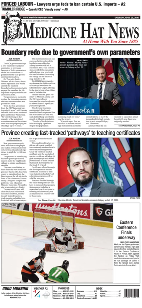 Cover of Medicine Hat News