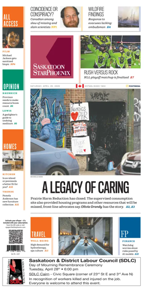 Cover of Saskatoon StarPhoenix