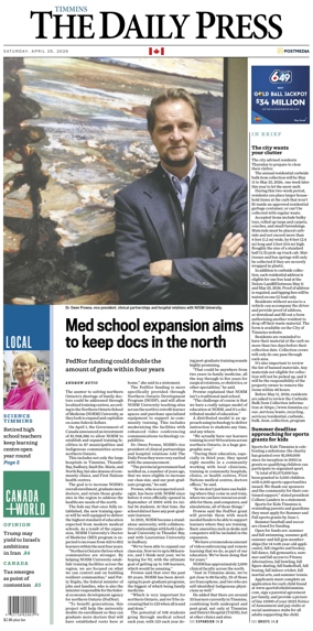 Cover of The Daily Press (Timmins)