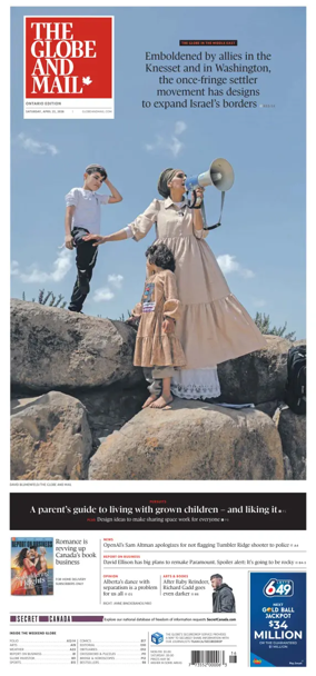 Cover of The Globe and Mail (Ontario Edition)