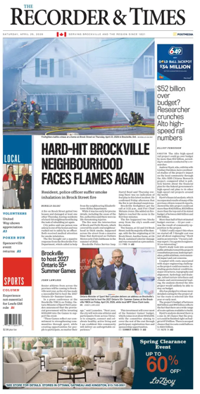 Cover of The Recorder & Times (Brockville)