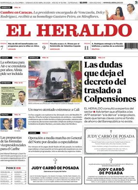 Cover of El Heraldo (Colombia)