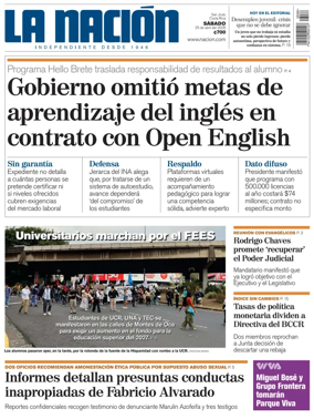 Cover of La Nacion (Costa Rica)