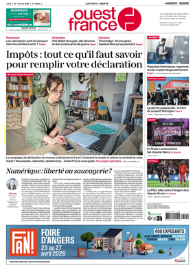 Cover of Ouest France (Angers / Segre)