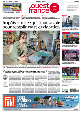 Cover of Ouest France (Cholet)