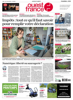 Cover of Ouest-France (Fougeres Vitre)