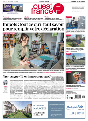 Cover of Ouest France (Les Sables-d'Olonne)