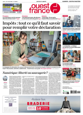 Cover of Ouest-France (Quimper Centre-Finistere)