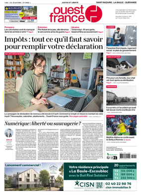 Cover of Ouest France (Saint-Nazaire La Baule Guerande)