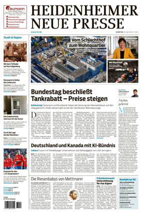 Cover of Heidenheimer Neue Presse