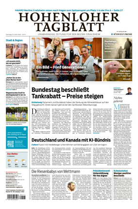 Cover of Hohenloher Tagblatt
