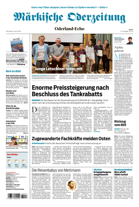 Cover of Markische Oderzeitung Oderland-Echo