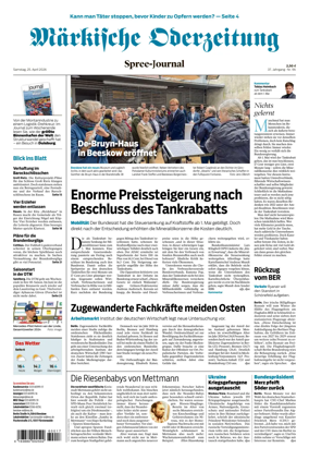Cover of Markische Oderzeitung Spree-Journal