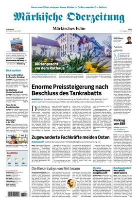 Cover of Markische Oderzeitung Strausberg