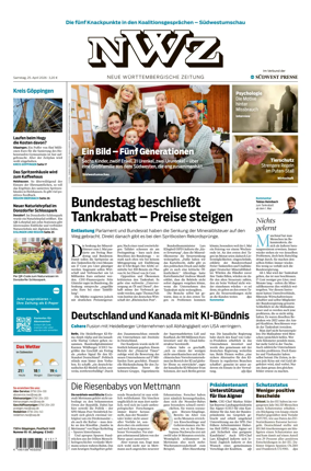 Cover of NWZ – Neue Wurttembergische Zeitung