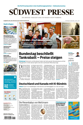 Cover of Sudwest Presse