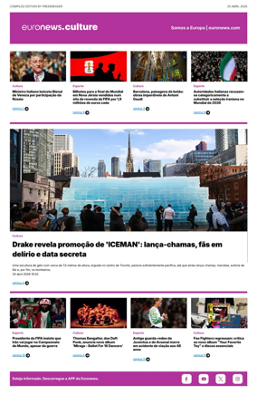 Cover of Euronews Culture and Sport (Portuguese)