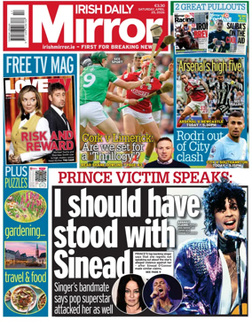 Cover of Irish Daily Mirror
