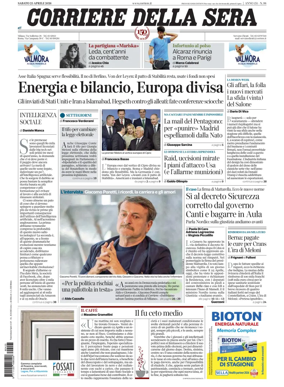 Cover of Corriere della Sera