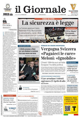 Cover of Il Giornale (Italy)
