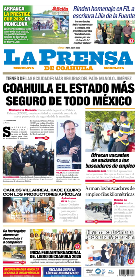 Cover of La Prensa de Coahuila
