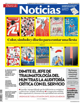 Cover of Diario de Noticias (Spain)