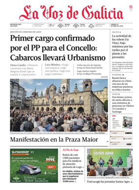 Cover of La Voz de Galicia (Lugo)