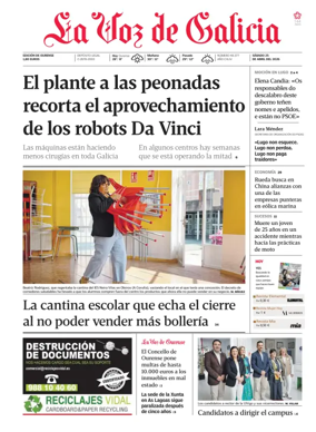 Cover of La Voz de Galicia (Ourense)