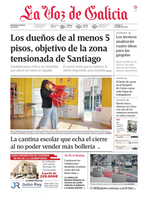Cover of La Voz de Galicia (Santiago)
