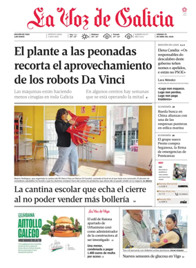 Cover of La Voz de Galicia (Vigo)