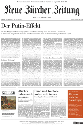 Cover of Neue Zurcher Zeitung