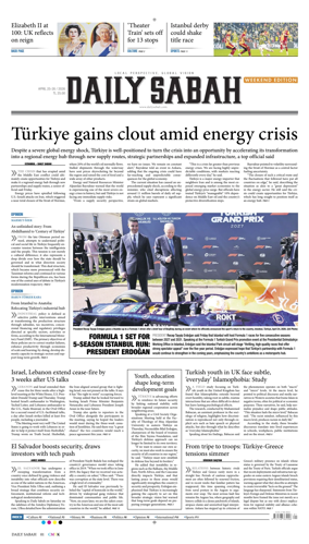 Cover of Daily Sabah (Turkey)