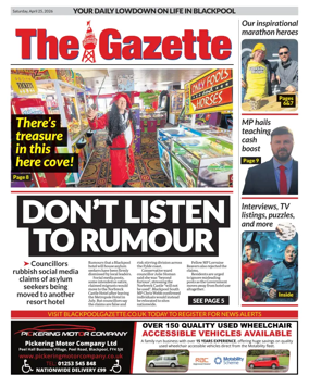 Cover of Blackpool Gazette