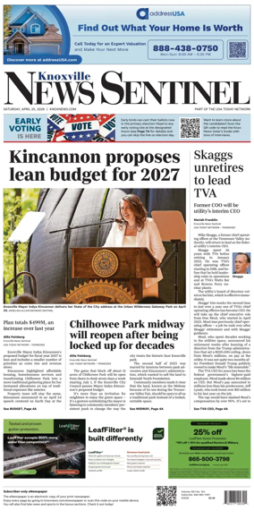 Cover of Knoxville News Sentinel