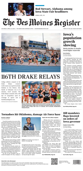 Cover of The Des Moines Register