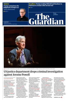 Cover of The Guardian (USA)