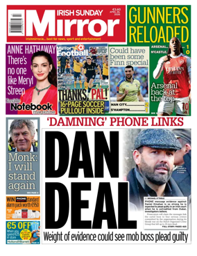 Cover of Irish Sunday Mirror