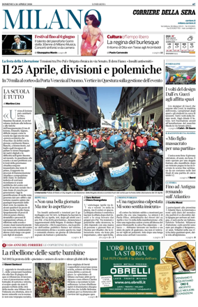 Cover of Corriere della Sera (Milano)