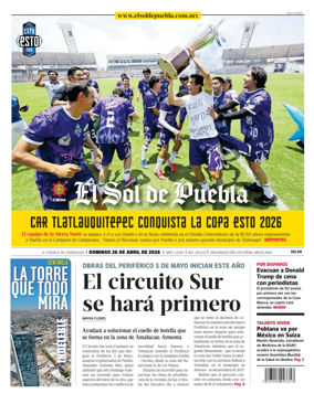 Cover of El Sol de Puebla