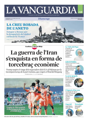 Cover of La Vanguardia (Catala)