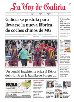Cover of La Voz de Galicia (A Coruna)
