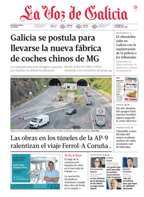 Cover of La Voz de Galicia (Ferrol)