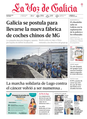 Cover of La Voz de Galicia (Lugo)