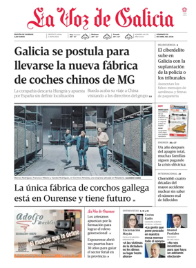 Cover of La Voz de Galicia (Ourense)