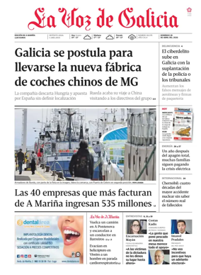 Cover of La Voz de Galicia (Viveiro)
