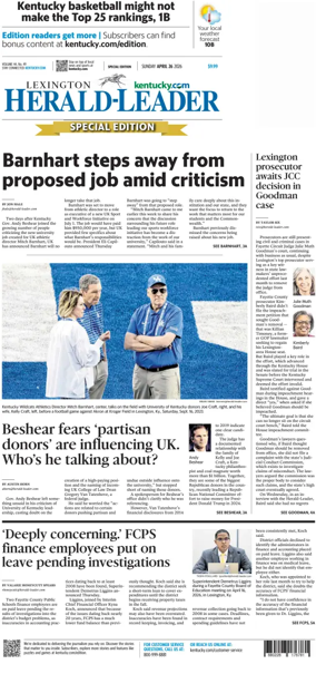 Cover of Lexington Herald-Leader (Sunday)