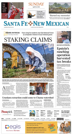 Cover of Santa Fe New Mexican