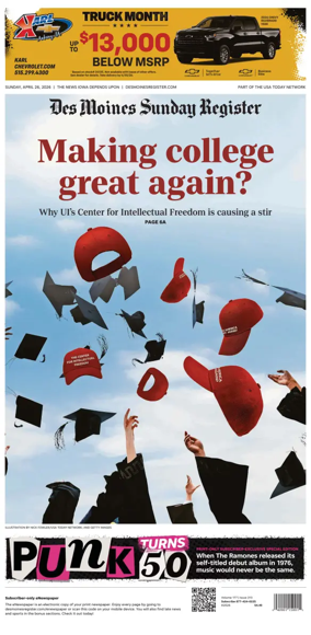 Cover of The Des Moines Register